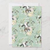 Green Wreath Yellow Floral Farm Baby Shower Einladung (Rückseite)