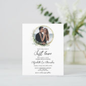 Green Wreaths Foto Einladung zur Hochzeit (Stehend Vorderseite)