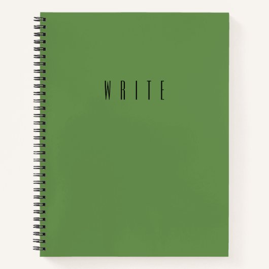 Green Write Typografy | Personalisieren Notizblock (Vorderseite)