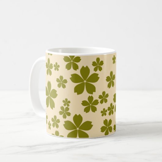 Green Y2K Wildblume Bold Retro Spring Kitchen Kaffeetasse (Vorderseite Links)