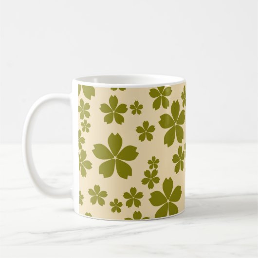 Green Y2K Wildblume Bold Retro Spring Kitchen Kaffeetasse (Links)