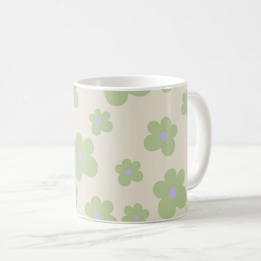 Green Y2K Wildblume Bold Retro Spring Kitchen Kaffeetasse (VorderseiteRechts)