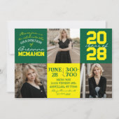 Green & Yellow 3 Foto Abschluss Einladung (Vorderseite)