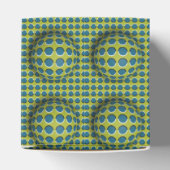 Green Yellow 3D Effect Design Pattern Bevorzugung Geschenkschachtel (Oben)