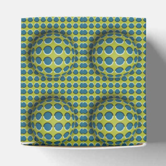 Green Yellow 3D Effect Design Pattern Bevorzugung Geschenkschachtel (Oben)