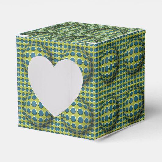 Green Yellow 3D Effect Design Pattern Bevorzugung Geschenkschachtel (Vorderseite)