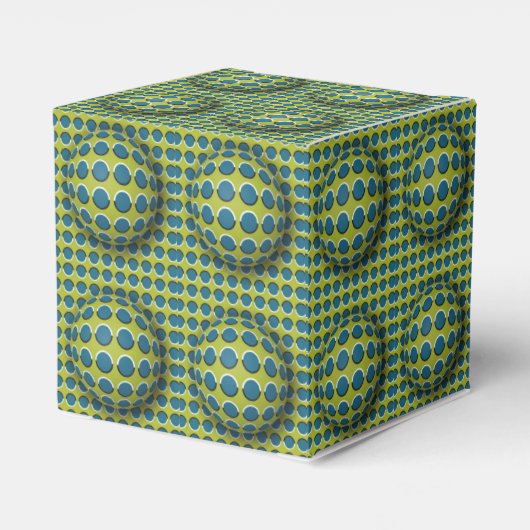 Green Yellow 3D Effect Design Pattern Bevorzugung Geschenkschachtel (Rückseite)