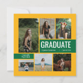 Green & Yellow 6 Foto Abschluss Einladung (Vorderseite)
