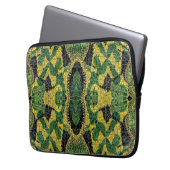 Green Yellow Alligator Crocodile Dragon Leather Laptopschutzhülle (Vorderseite Links)