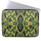 Green Yellow Alligator Crocodile Dragon Leather Laptopschutzhülle (Vorderseite)