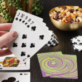 Green yellow and purple twirl pattern spielkarten (In Situ)