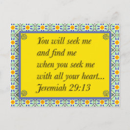Green Yellow Blue Christlich Bible Verse Postkarte