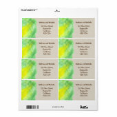 Green Yellow Blue Watercolor Address Label (Vorne)