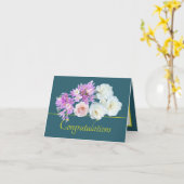 Green Yellow Bouquet Rose Crocses Herzlichen Glück Karte (Gelbe Blume)