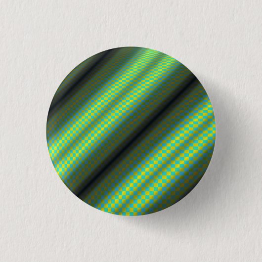Green & Yellow Checkered Tubes von Kenneth Yoncich Button (Vorderseite)