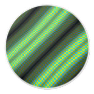 Green & Yellow Checkered Tubes von Kenneth Yoncich Keramikknauf