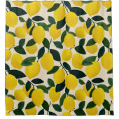 Green& Yellow Citrus Fruit Pattern Lemons Duschvorhang (Vorderseite)
