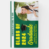 Green Yellow Class of 2024 Abschluss Foto Party Banner (Vertikal)