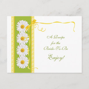 Green Yellow Daisy Rezept Card für die Braut Postkarte