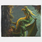 Green & Yellow Dragon Fleece Blanket (Vorderseite (Horizontal))