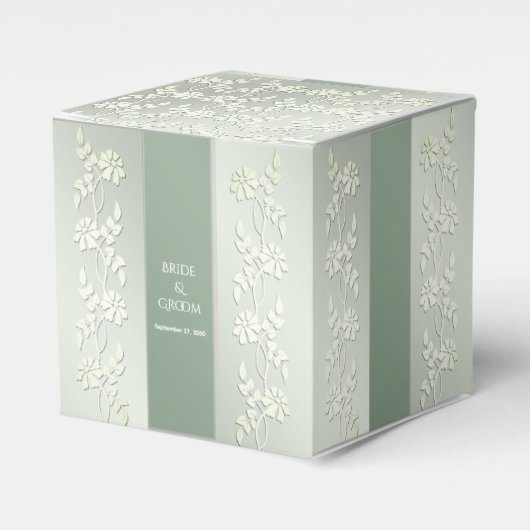 Green Yellow Floral Fee Box Geschenkschachtel (Vorderseite)