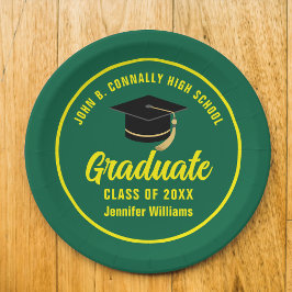 Green Yellow Graduate Custom 2025 Graduation Party Pappteller