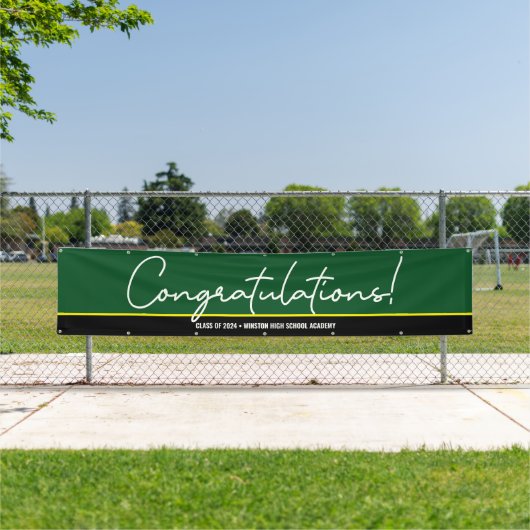 Green Yellow gratulations Class of 2024 Grads Banner (Insitu)