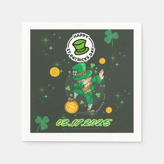 Green Yellow Illustration St. Patrick`s Day Serviette (Vorderseite)