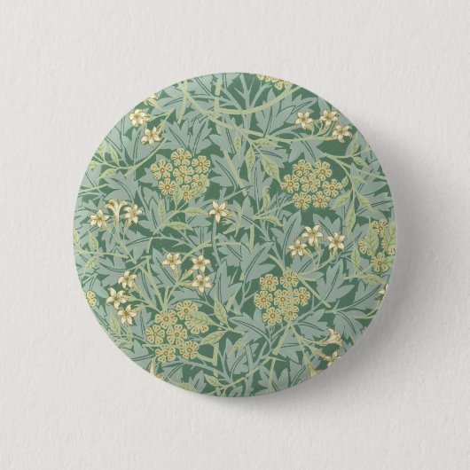Green Yellow Jasmine von William Morris Button (Vorderseite)