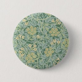 Green Yellow Jasmine von William Morris Button
