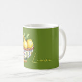 Green Yellow Lemons Italian Bowl Kaffeetasse (VorderseiteRechts)