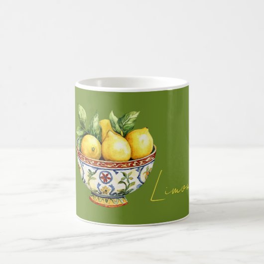 Green Yellow Lemons Italian Bowl Kaffeetasse (Mittel)