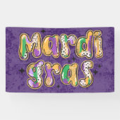 Green Yellow Lila Mardi Gras Banner (Horizontal)