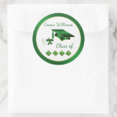 Green Yellow Mortar Diploma Class of 2025 Runder Aufkleber (Tasche)