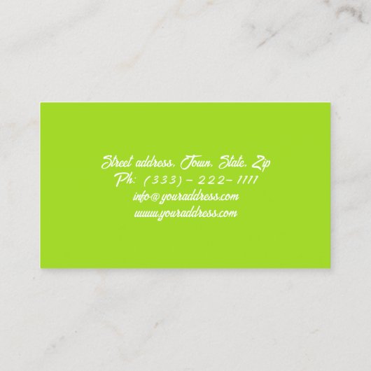 Green Yellow Nutritionist/Healthy Life Card Visitenkarte (Rückseite)