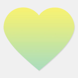 Green & Yellow Ombre Herz-Aufkleber