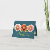 Green Yellow Orange Dahlia Chic Bouquet Vielen Dan Karte (Vorderseite)