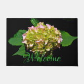 Green yellow pink Hydrangea pink yellow flower Fußmatte (Vorderseite)