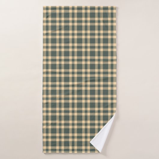 Green Yellow Plaid Pattern Badehandtuch (Badehandtuch)