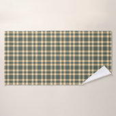 Green Yellow Plaid Pattern Badehandtuch (Badehandtuch)