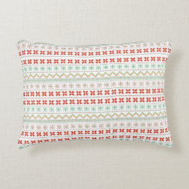 Green-Yellow-Red Pixel knit Pattern Dekokissen