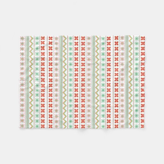 Green-Yellow-Red Pixel knit Pattern Fleecedecke (Vorderseite (Horizontal))