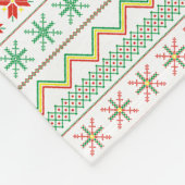 Green-Yellow-Red Pixel knit Pattern Fleecedecke (Ecke)