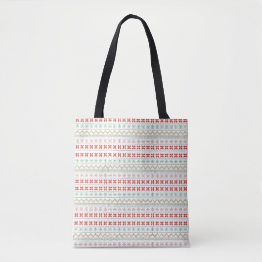 Green-Yellow-Red Pixel knit Pattern Tasche (Vorderseite)
