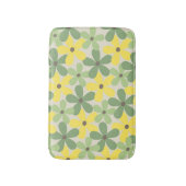 Green Yellow Retro Y2K 70er Blume Muster Badematte (Vorderseite Vertikal)