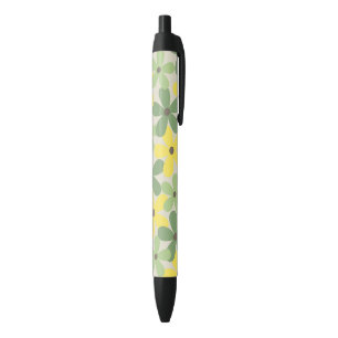 Green Yellow Retro Y2K 70er Blume Muster Kugelschreiber