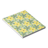Green Yellow Retro Y2K 70er Blume Muster Notizblock (angewinkelt)