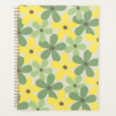 Green Yellow Retro Y2K 70er Blume Muster Planer (Vorderseite)