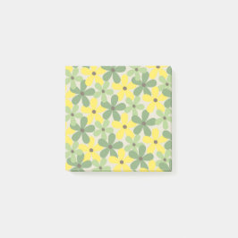 Green Yellow Retro Y2K 70er Blume Muster Post-it Klebezettel
