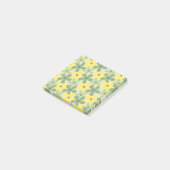 Green Yellow Retro Y2K 70er Blume Muster Post-it Klebezettel (angewinkelt)